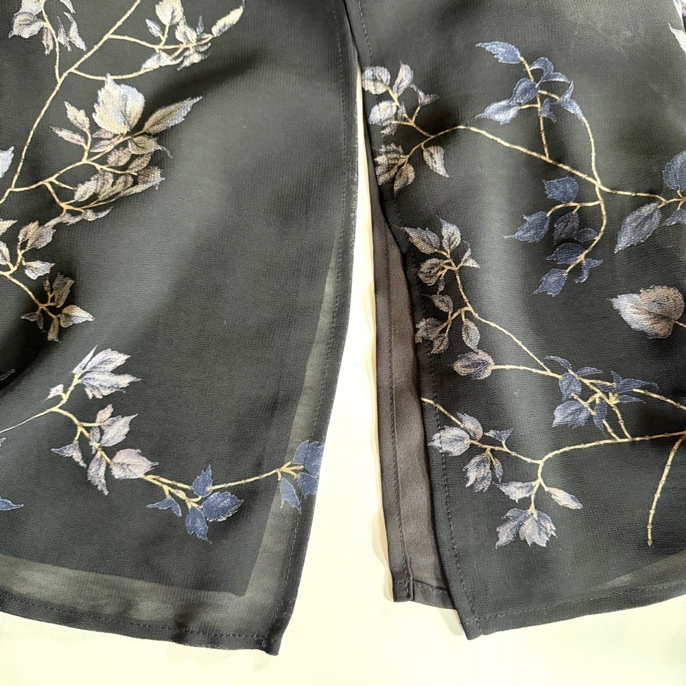 DONNA RICCO New York 2 PETITE Floral design on Black lined sheath maxi dress 2P - Picture 11 of 12